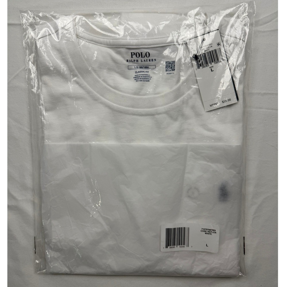 Polo Ralph Lauren Classic Fit White Crewneck T-Shirt Men's L NWT Sealed